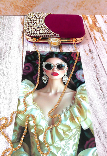 کیف زنانه مجلسی دستدوز جنس پارچه جیر