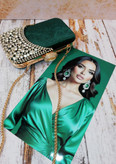 کیف زنانه مجلسی دستدوز جنس پارچه مخمل