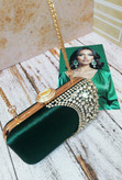 کیف زنانه مجلسی دستدوز جنس پارچه مخمل
