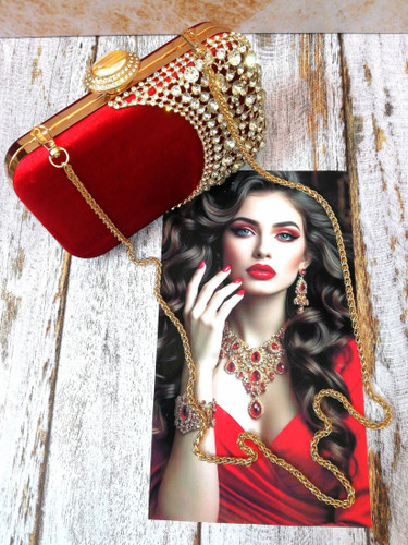 کیف زنانه مجلسی دستدوز جنس پارچه مخمل