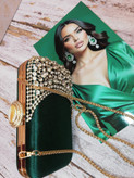 کیف زنانه مجلسی دستدوز جنس پارچه مخمل