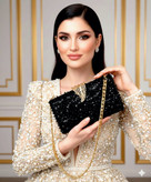 کیف زنانه مجلسی دستدوز جنس پارچه تور مرواریدی (جسمیکو)