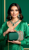کیف زنانه مجلسی دستدوز جنس پارچه مخمل