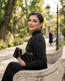 کیف زنانه مجلسی دستدوز جنس پارچه تور مرواریدی (جسمیکو)