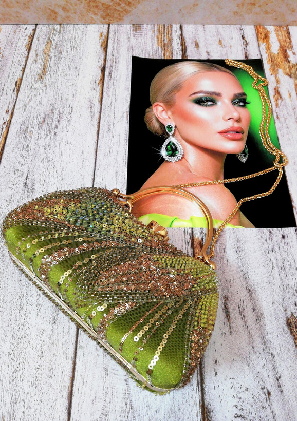 کیف مجلسی و کلاچ زنانه دست دوز_ مدل ماه دخت بهار_ تور جواهر دوزی