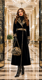 کیف مجلسی و کلاچ زنانه دست دوز_ مدل پایتون_ مخمل اعلا زرکوب طرح پوست مار